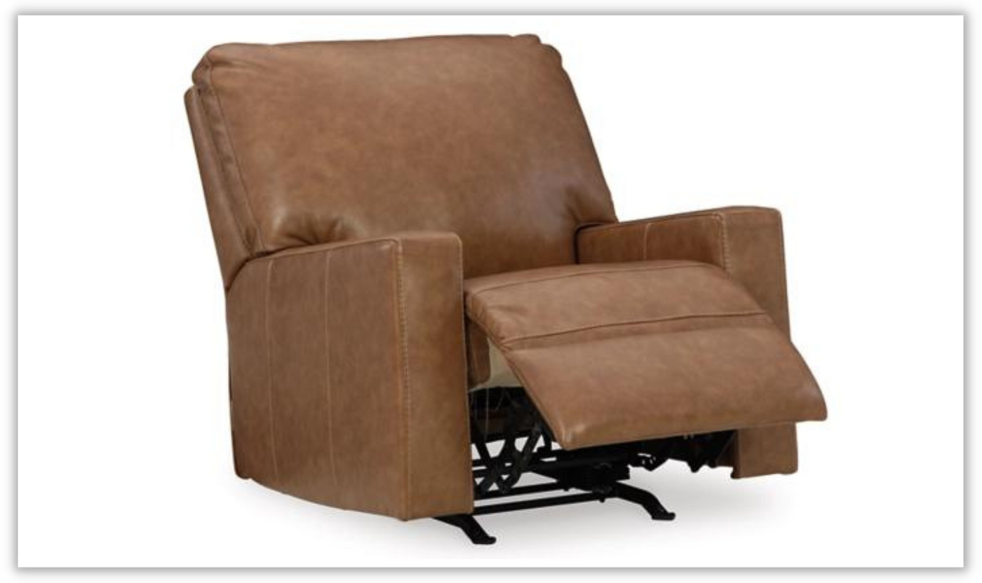 Modern Heritage Bolsena Rocker Leather Recliner In Brown