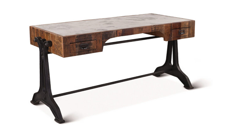 Bowery Wooden Office Desk With Marble Top-Leahyco 