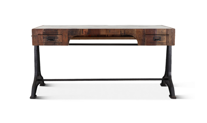 Bowery Wooden Office Desk With Marble Top-Leahyco 