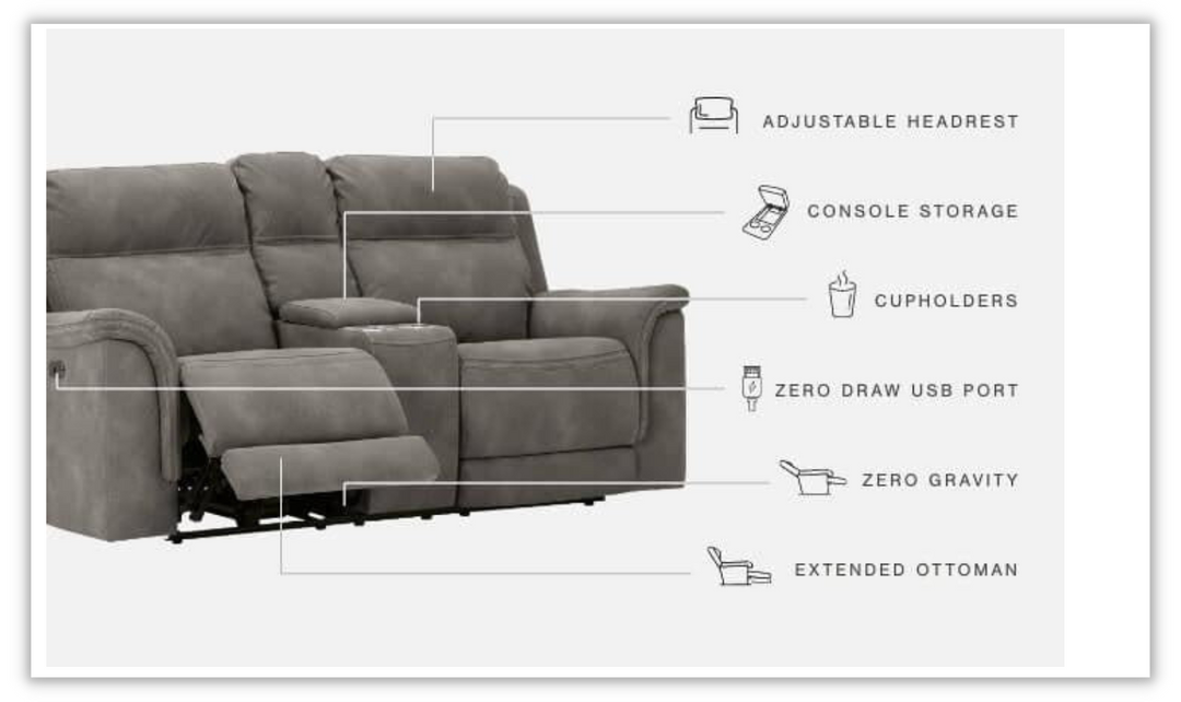 Brandon Power-Reclining Loveseat With Storage Console