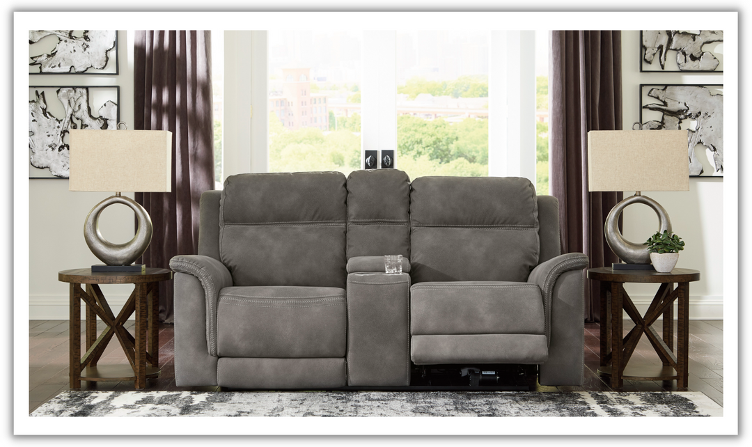 Brandon Power-Reclining Loveseat With Storage Console-Leahyco