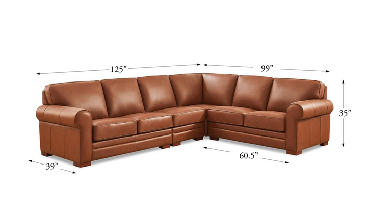 Brookfield 4-Pieces Leather Sectional Sofa