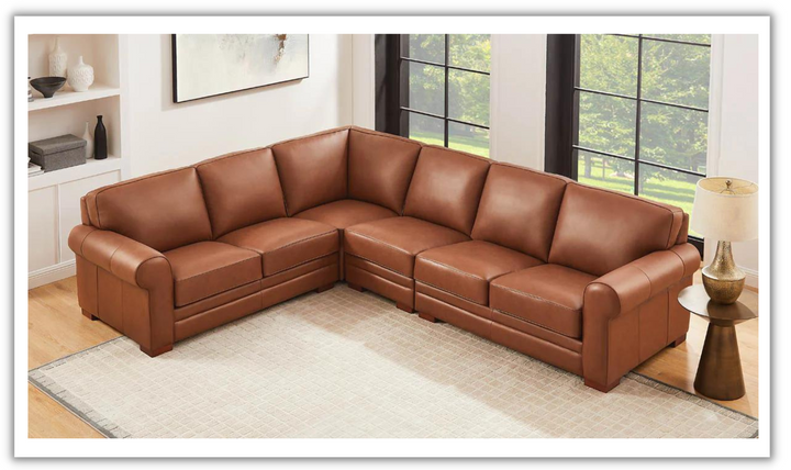 Brookfield 4-Pieces Leather Sectional Sofa