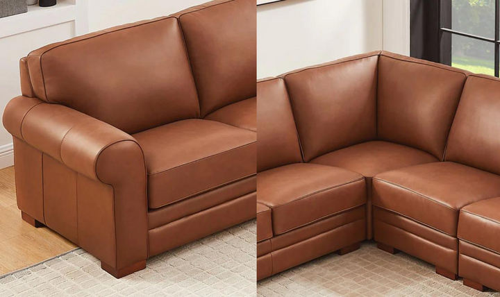 Brookfield 4-Pieces Leather Sectional Sofa