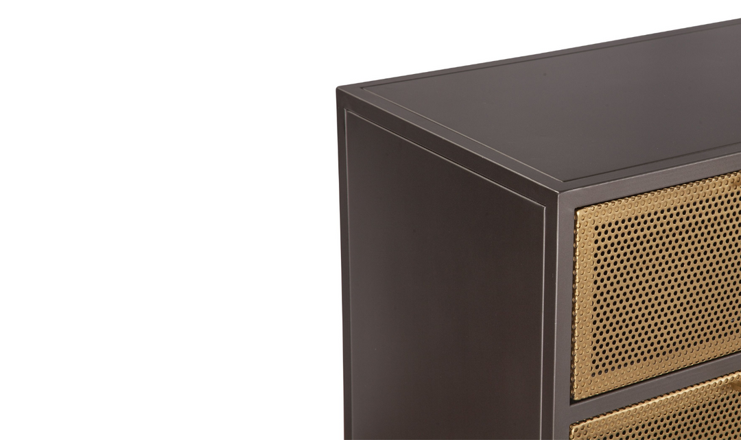 Brooklyn 3-Drawer Sideboard In Brass- Leahyco