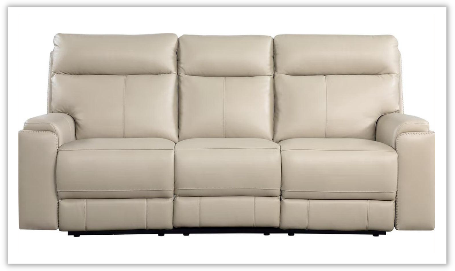 Leather Italia Bryant 3-Seater Taupe Power Reclining Leather Sofa