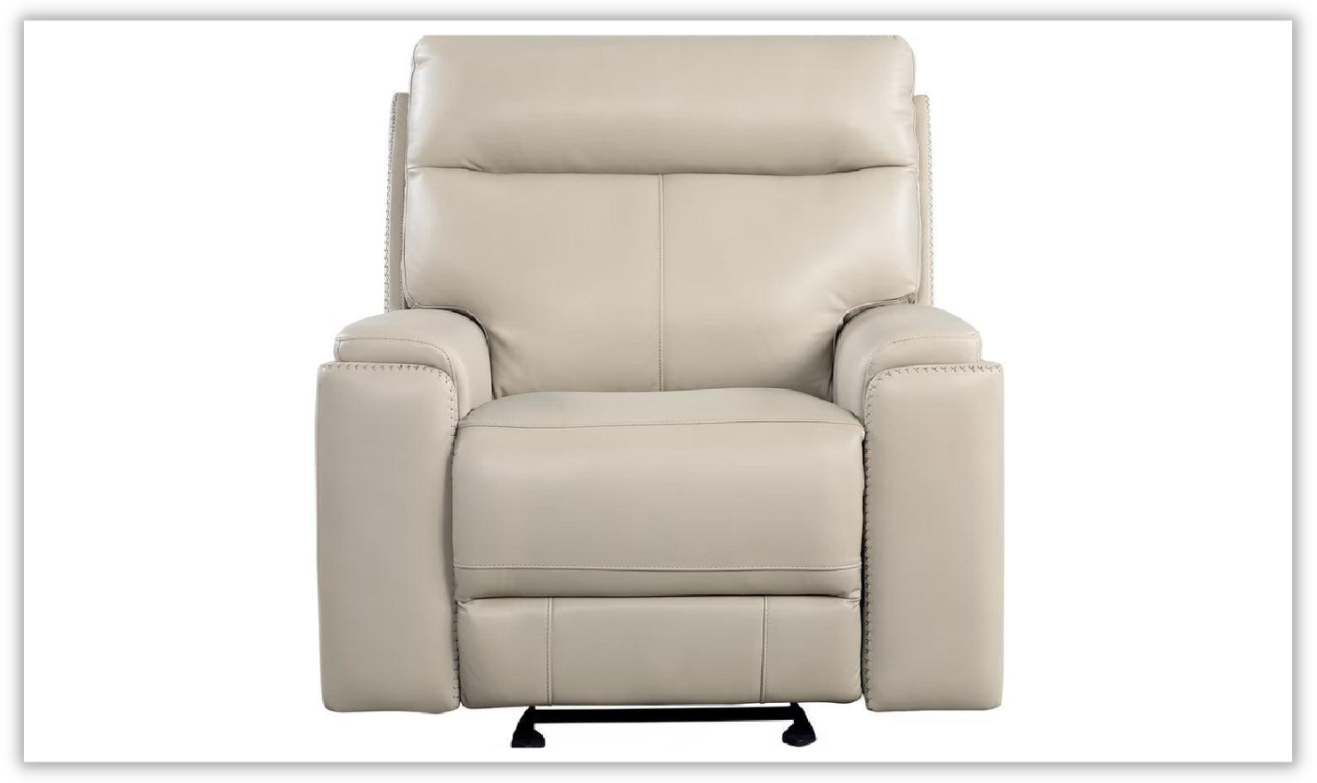 Leather Italia Bryant Power Recliner Chair with Adjustable Headrest - Taupe