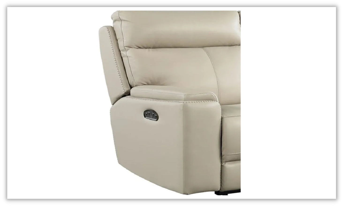 Leather Italia Bryant Power Recliner Chair with Adjustable Headrest - Taupe