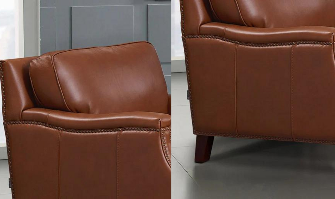 Camano Leather Chair in Leather with Nailhead Finish