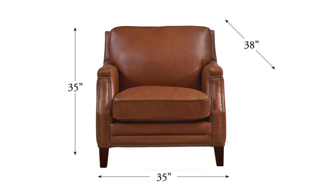 Camano Leather Chair in Leather with Nailhead Finish