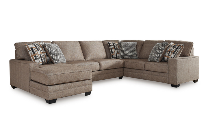 Cannonbrook 3-Piece Sectional with Chaise in Nutmeg-Leahyco 