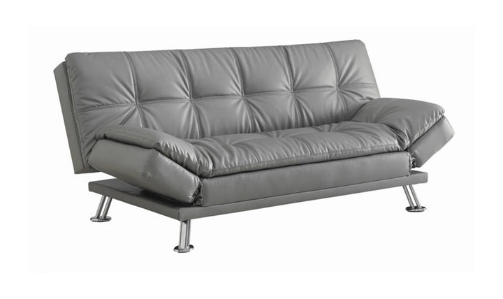 Carlinda Grey Futon with Chrome Leg finish