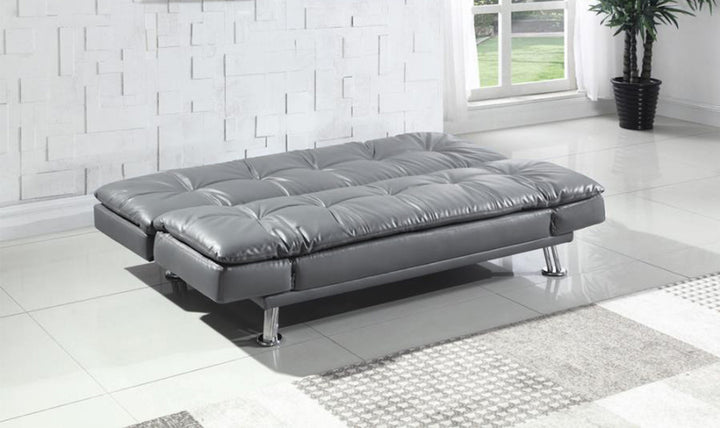 Carlinda Grey Futon with Chrome Leg finish