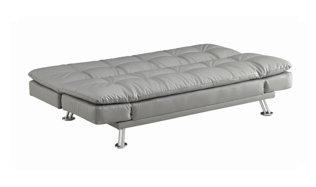 Carlinda Grey Futon with Chrome Leg finish