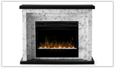 Carrara Fireplace Mantle w/Logs Insert