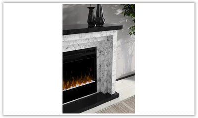 Carrara Fireplace Mantle w/Logs Insert