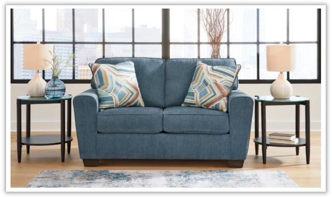 Cashton Fabric Loveseat With Track Arms