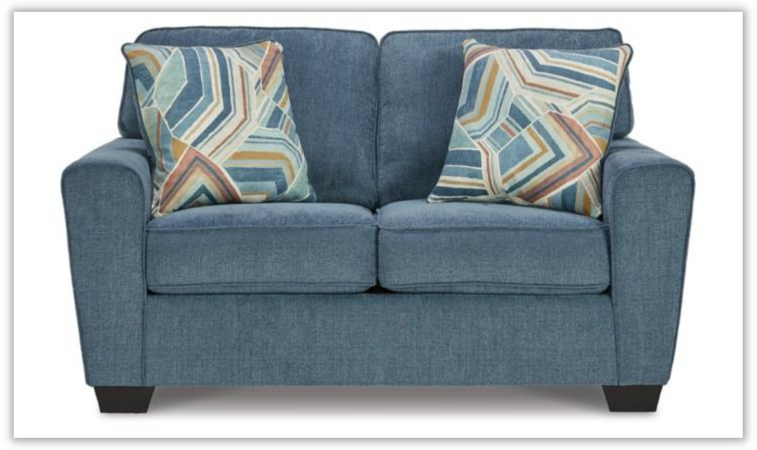 Cashton Fabric Loveseat With Track Arms