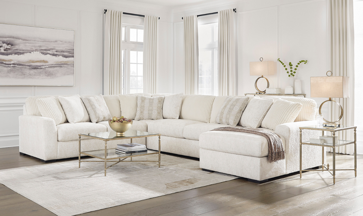 Chessington Fabric Sectional with Chaise in Ivory