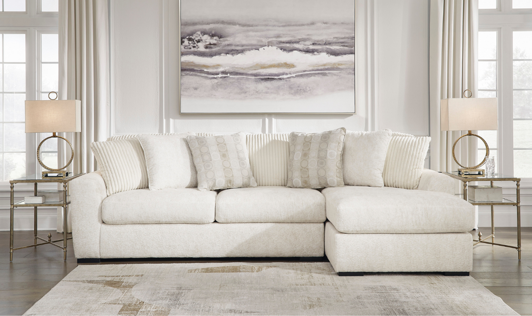 Chessington Fabric Sectional with Chaise in Ivory