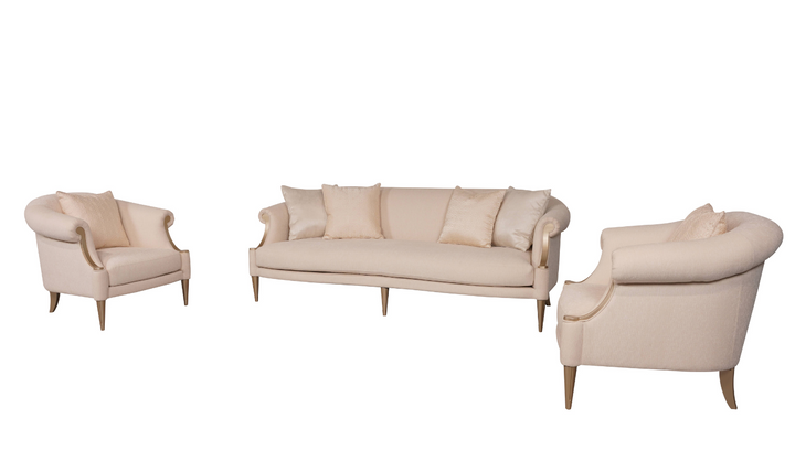 Gio Italia Clarkson 2 Pieces Living Room Set in Beige (Sofa + Chair)