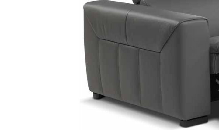 Nicoletti Italia Clio 5 Pieces Leather Recliner Sectional in Gray