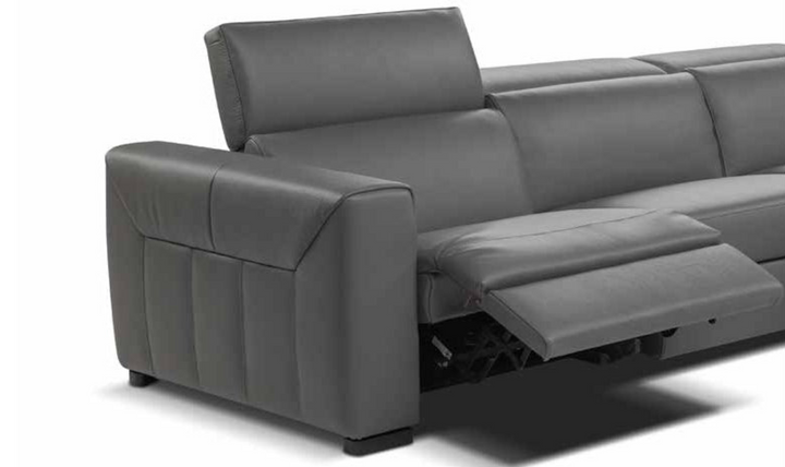 Nicoletti Italia Clio 5 Pieces Leather Recliner Sectional in Gray