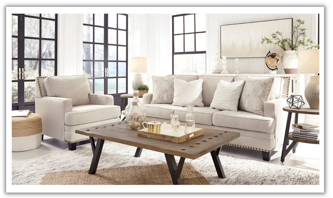 Coaster Aria 4-Seater L-Shaped Chenille Fabric Sectional Sofa in Beige- jennifer furniture