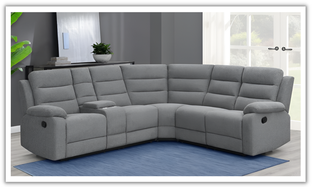 Coaster David 3-piece Motion Sectional with Pillow Arms Smoke-Leahyco