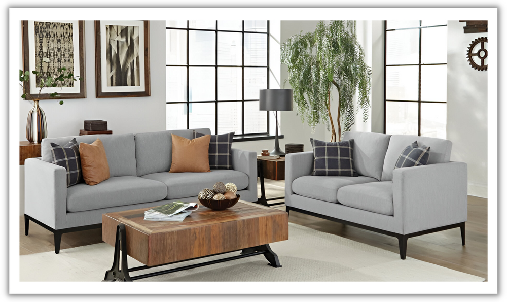 Coaster Furniture Apperson Gray Fabric Living Room Set-Leahyco