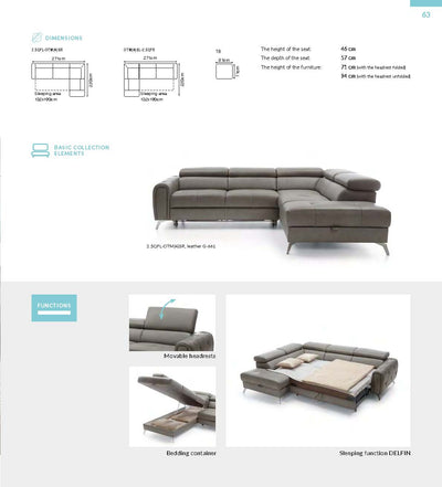 Camelia Sectional with Bed and Storage