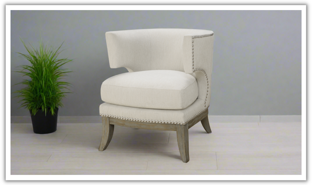 Cora Accent Chair In White Leahyco furniture