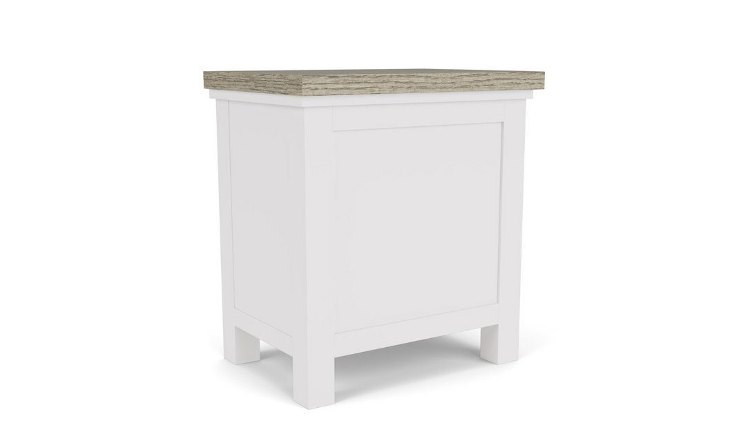 Cora Wood Chair side Table in Cloud White and Fog Gray