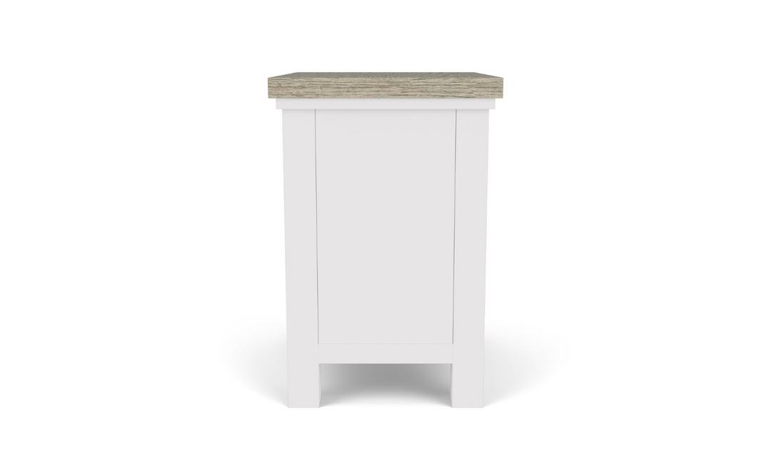 Cora Wood Chair side Table in Cloud White and Fog Gray