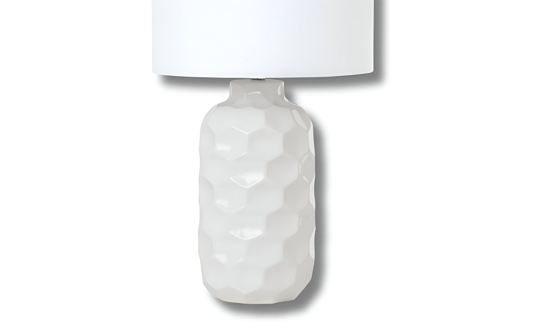 Cordelia 30" White Ceramic Table Lamp, (Set of 2)