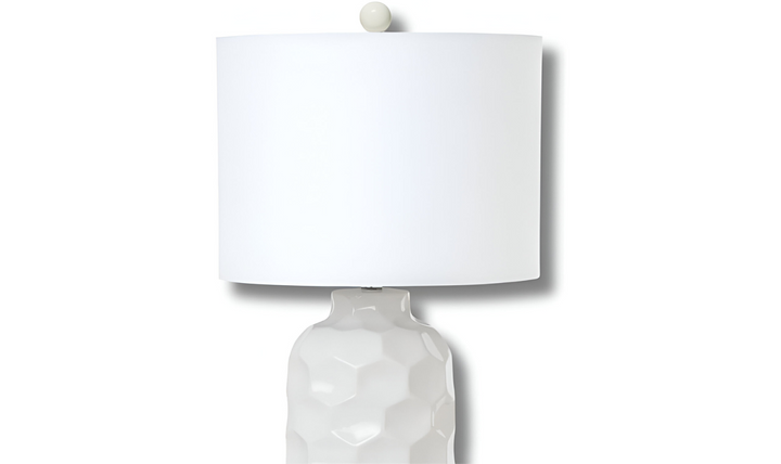 Cordelia 30" White Ceramic Table Lamp, (Set of 2)