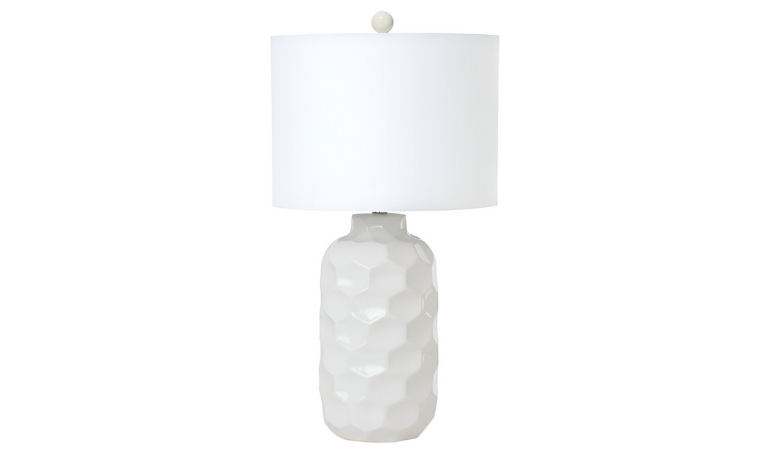 Cordelia 30" White Ceramic Table Lamp, (Set of 2)