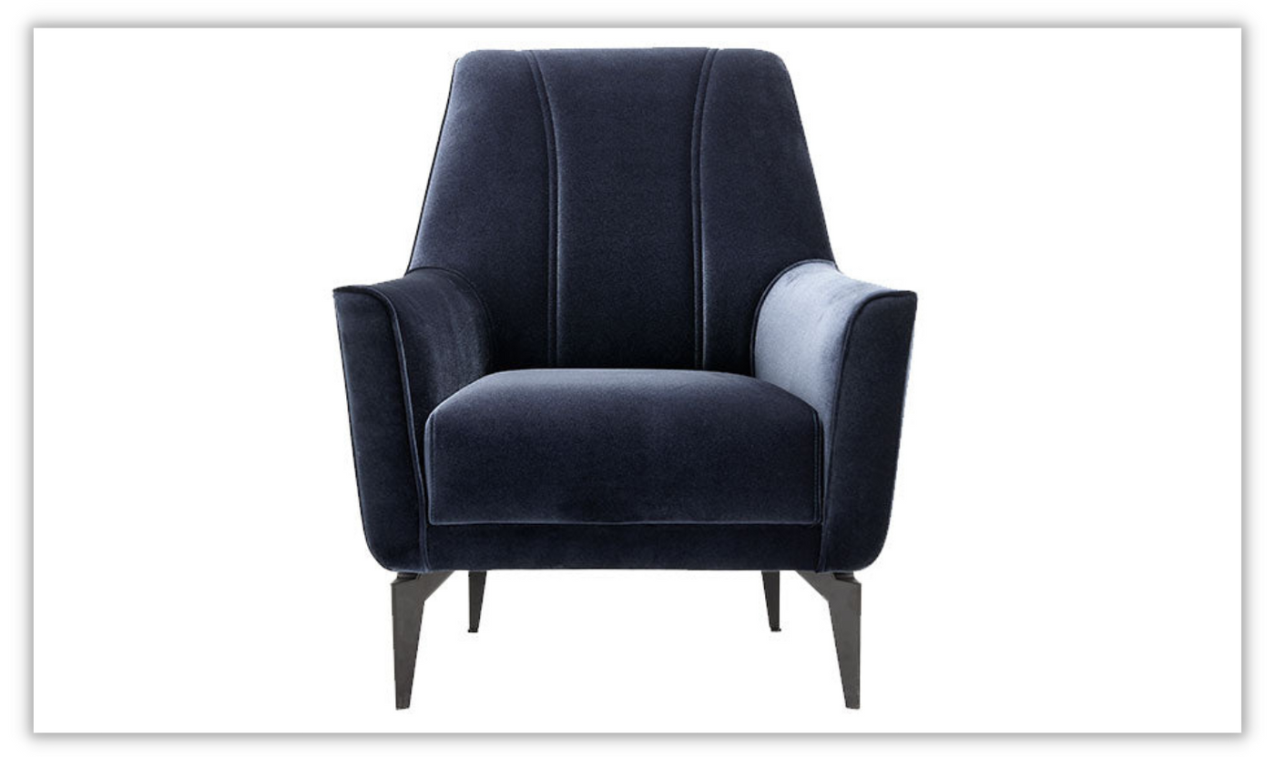 Buy Cordell Armchair With Velvet Finish in Gray at Leahyco