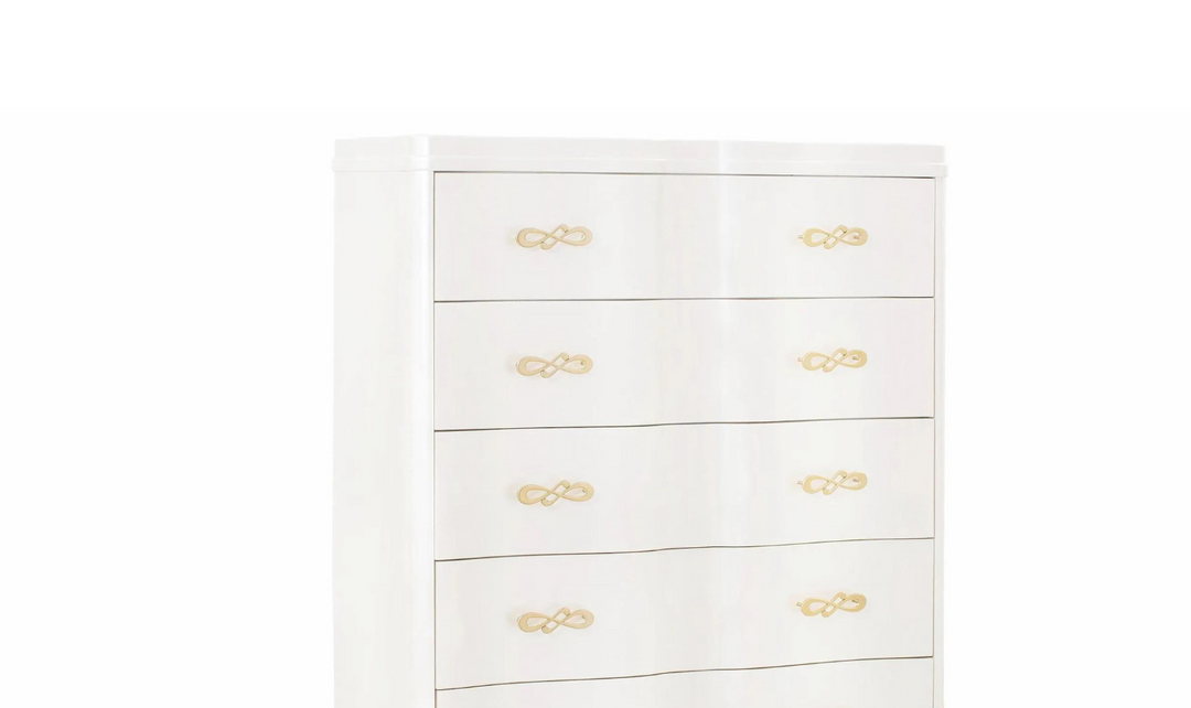 Cosmos Madona 5-Drawer Wooden Chest in Pearl