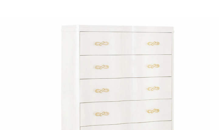 Cosmos Madona 5-Drawer Wooden Chest in Pearl