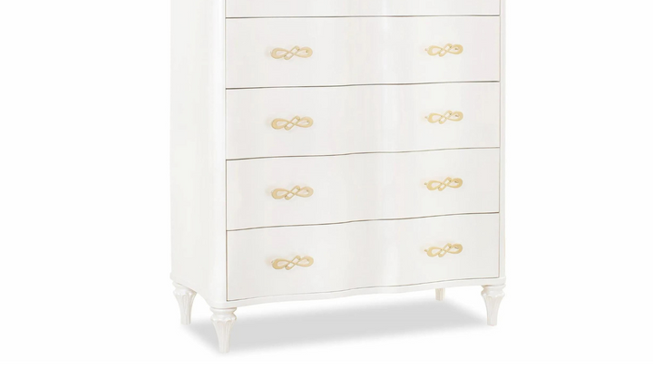 Cosmos Madona 5-Drawer Wooden Chest in Pearl