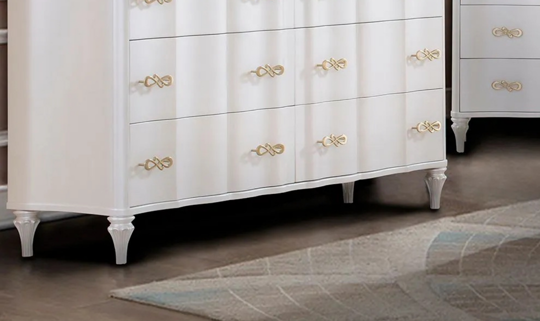 Cosmos Madona 6-drawers Wooden Dresser in Pearl