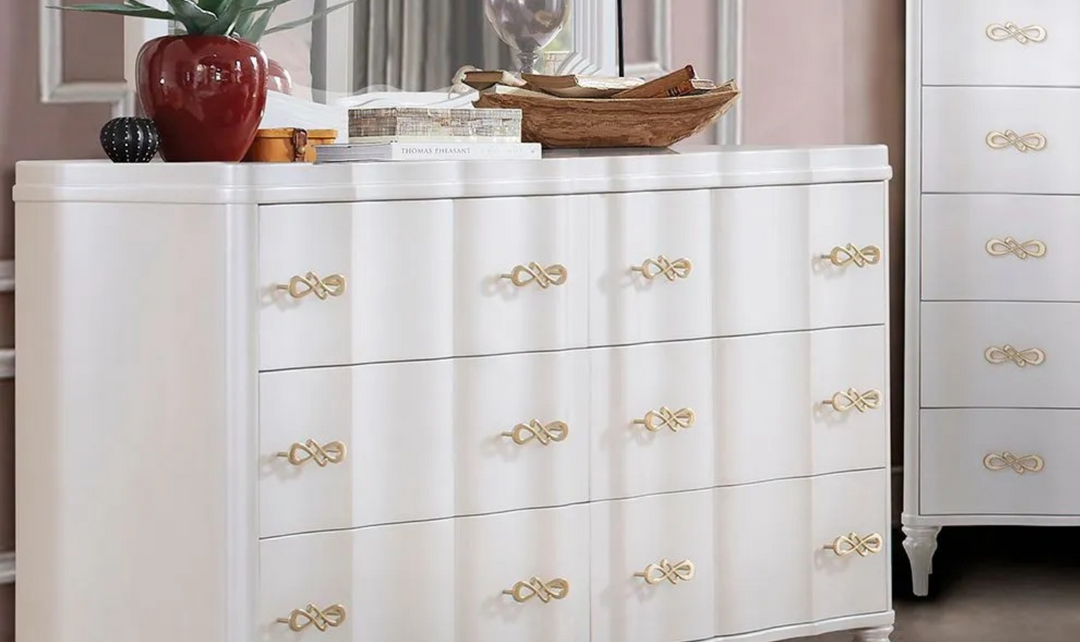 Cosmos Madona 6-drawers Wooden Dresser in Pearl