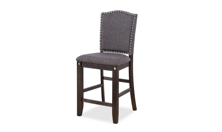 Cosmos Sylvia Upholstery Brown Fabric Dining Chair with Nailhead Finish