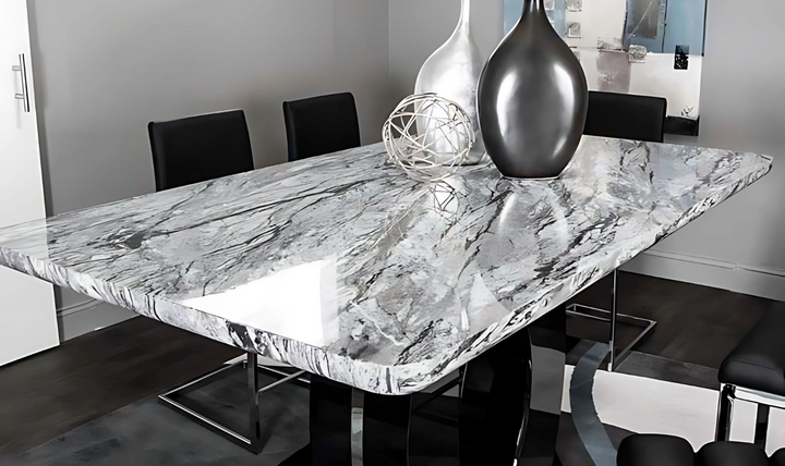 Cramco Dyane Gray Marble Counter Height Rectangular Dining Table