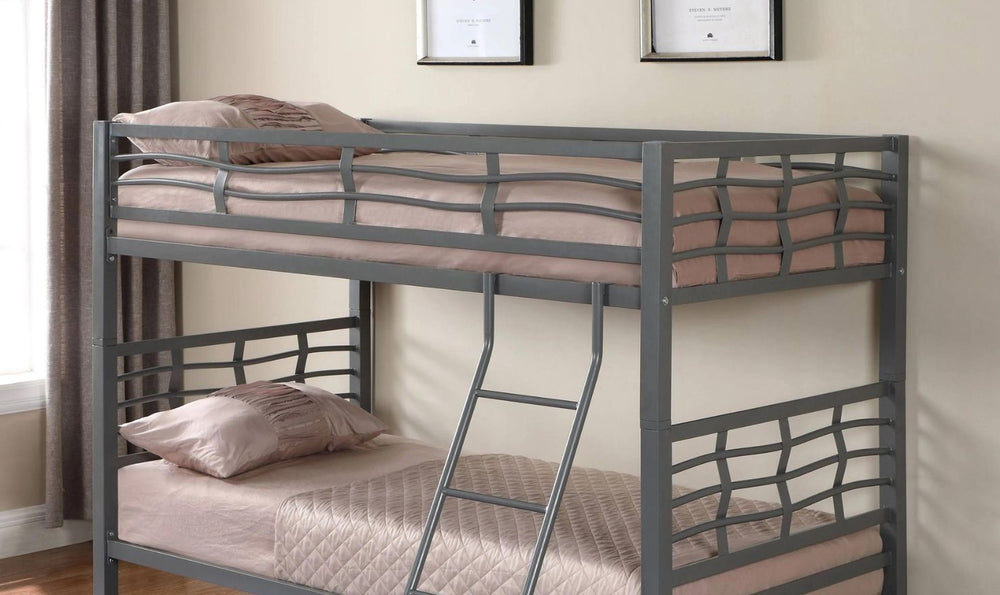 Crystal Two Twin Bunk Bed with Rustic Finish