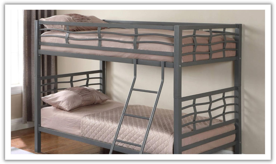 Crystal Two Twin Bunk Bed with Rustic Finish