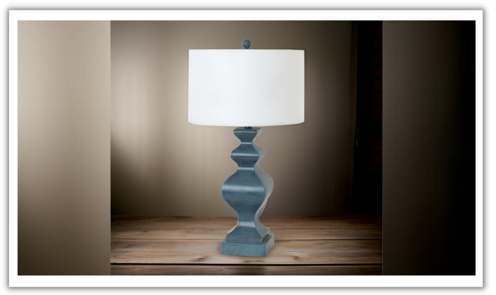 Cyrus 32" Blue Polyresin Table lamp (Set of 2)