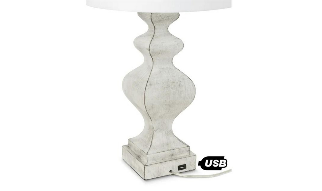 Cyrus 32" Distressed Farmhouse Table Lamp (Set of 2)