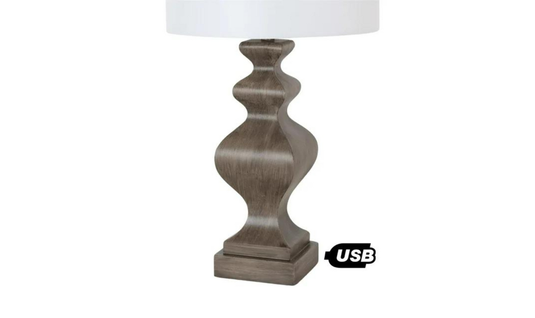 Cyrus 32" Distressed Farmhouse Table Lamp (Set of 2)